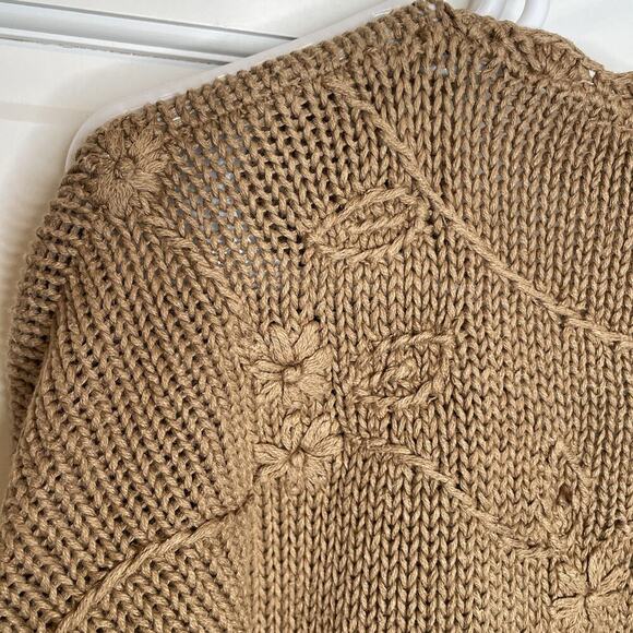 Vintage 90s Express Boho Embroidered Floral V-neck Sweater Sz L Cottagecore Y2K - Picture 13 of 16